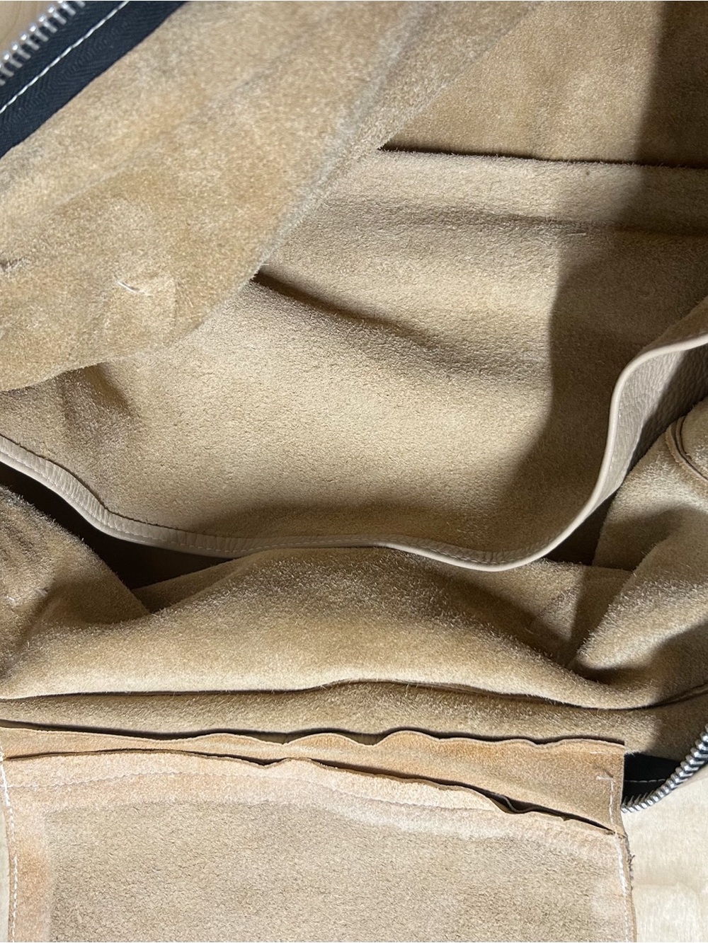 Village Tannery Beige Pebbled Leather Slouchy Shoulder Bag, Design By Sevestet - Picture 11 of 13